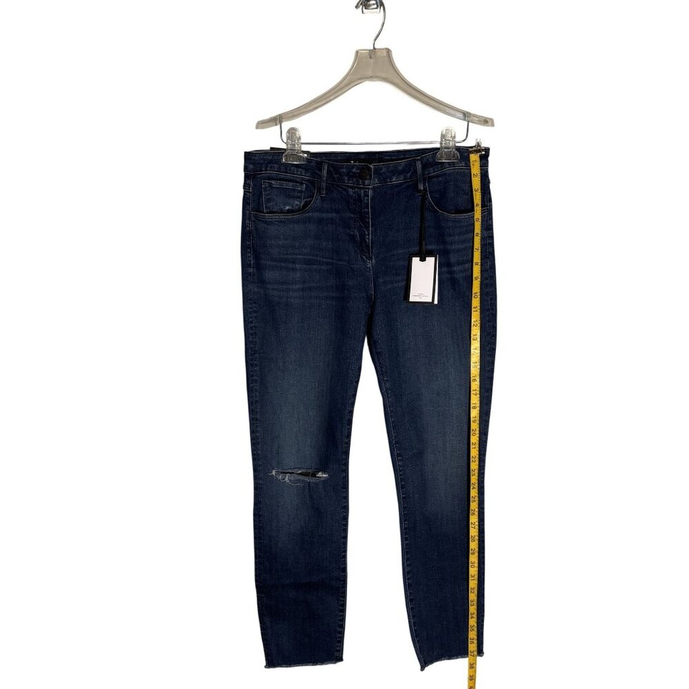 3x1 Midway Skinny Crop Jeans Womens Size 32 Dark Indigo Distressed Hem Denim - Picture 7 of 12